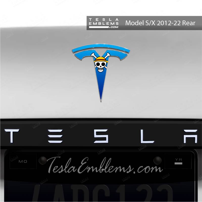 One Piece Tesla Emblem Decals (Front + Back)