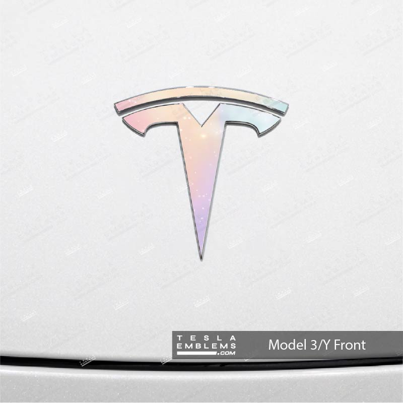 Pastel Galaxy Tesla Emblem Decals (Front + Back)