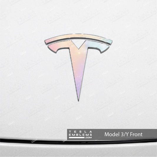 Pastel Galaxy Tesla Emblem Decals (Front + Back)