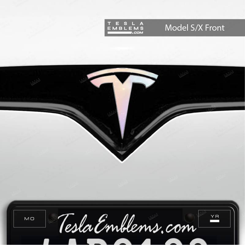 Pastel Galaxy Tesla Emblem Decals (Front + Back)