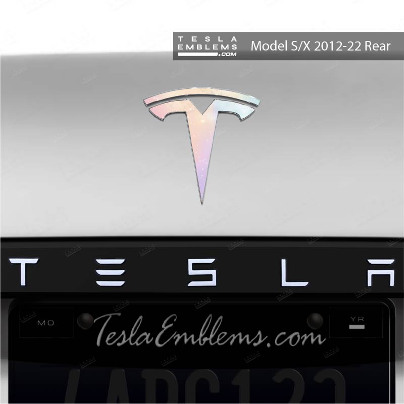 Pastel Galaxy Tesla Emblem Decals (Front + Back)