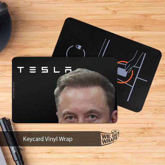 Peekaboo Elon Meme Tesla Keycard Decal