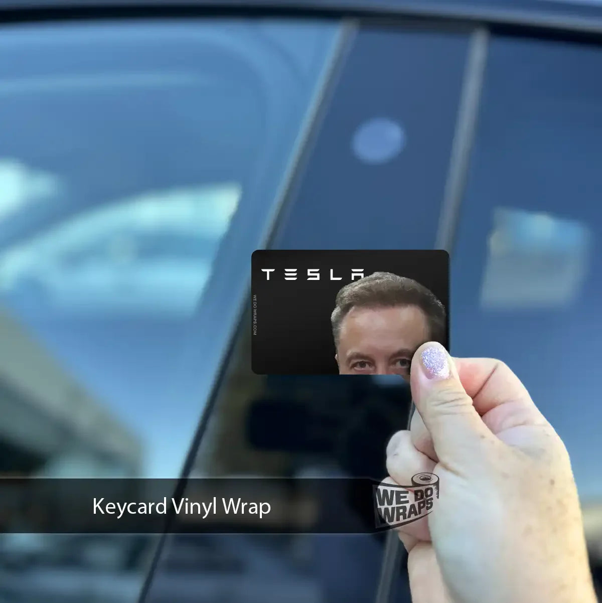 Peekaboo Elon Meme Tesla Keycard Decal