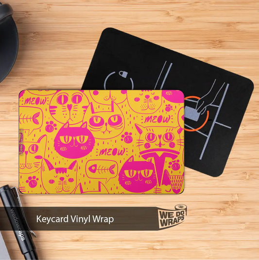 Pink Cats Tesla Keycard Decal
