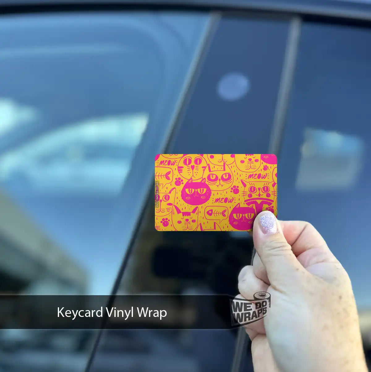 Pink Cats Tesla Keycard Decal