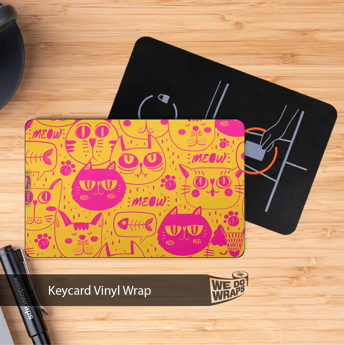 Pink Cats Tesla Keycard Decal