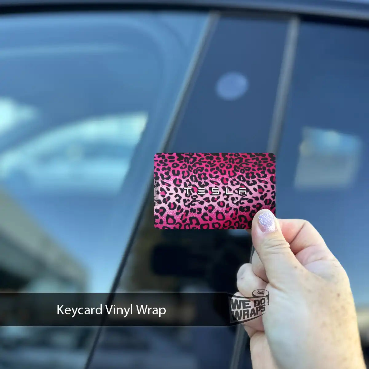 Pink Panther Pattern Tesla Keycard Decal