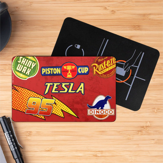 Cars Piston Cup Tesla Keycard Decal