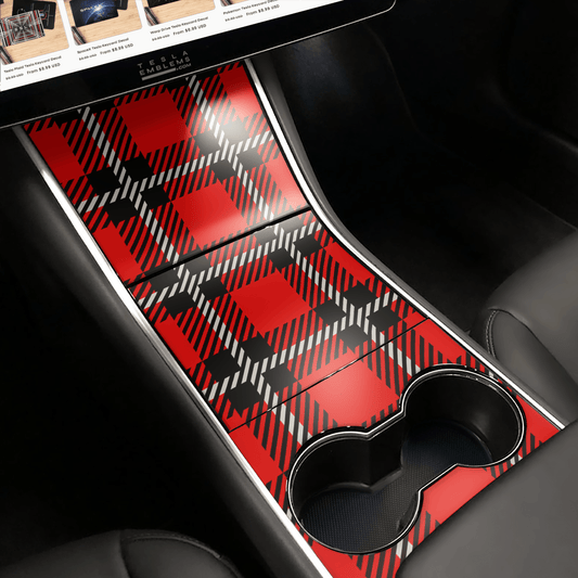 Tartan Plaid | Tesla Center Console Wrap Kit | Model Y ’19-20