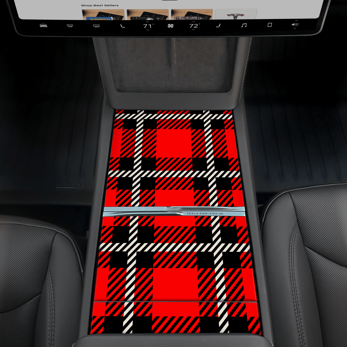 Tartan Plaid | Tesla Center Console Wrap Kit | MY 2026+ "Juniper"