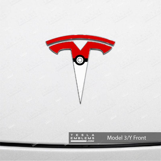 Poké Ball Tesla Emblem Decals (Front + Back)