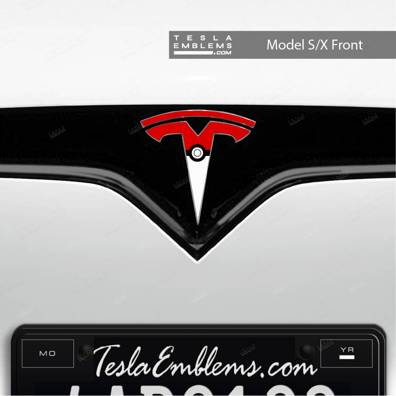 Poké Ball Tesla Emblem Decals (Front + Back)