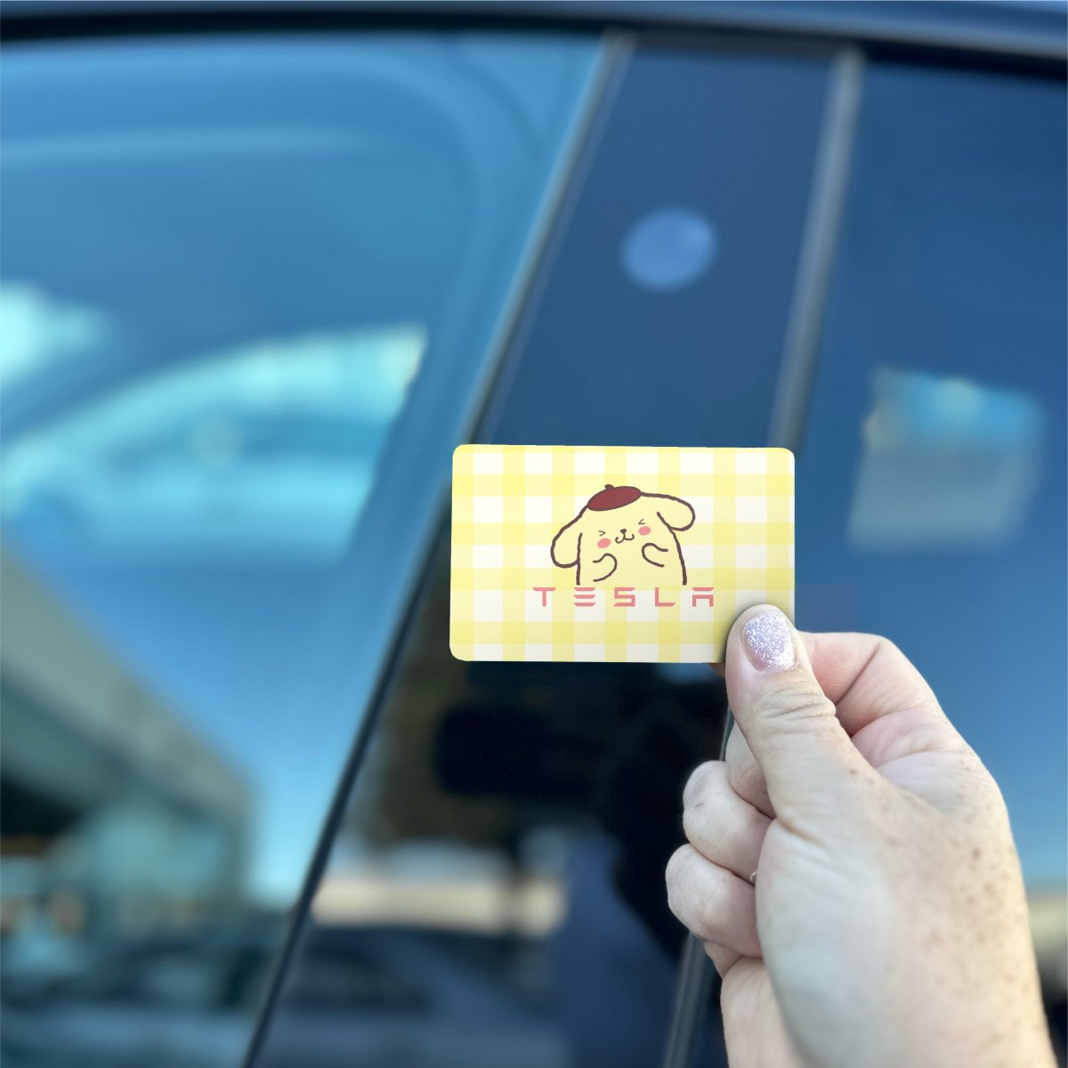 Pompompurin Tesla Keycard Decal