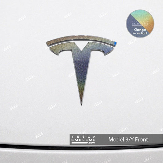 3M Satin Psychedelic Flip Tesla Emblem Decals (Front + Back)