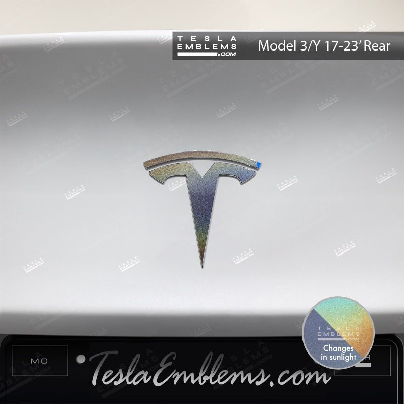 3M Satin Psychedelic Flip Tesla Emblem Decals (Front + Back)