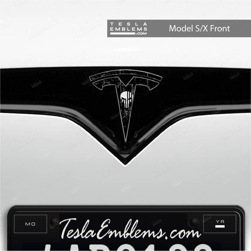 Punisher Tesla Emblem Decals (Front + Back)