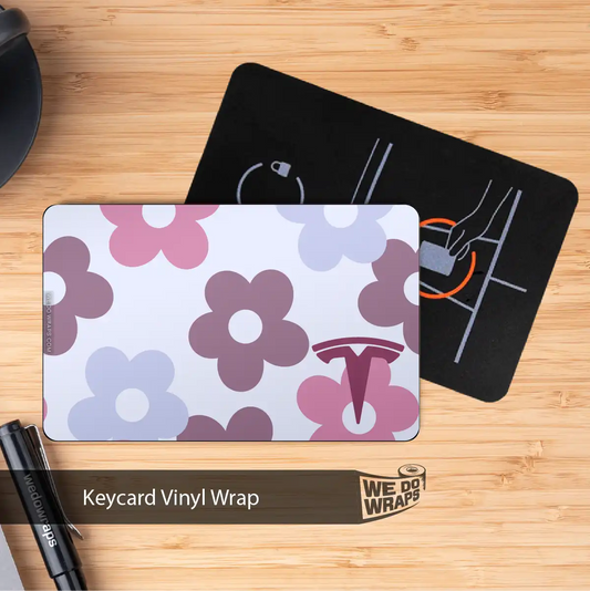 Purple Floral Tesla Keycard Decal