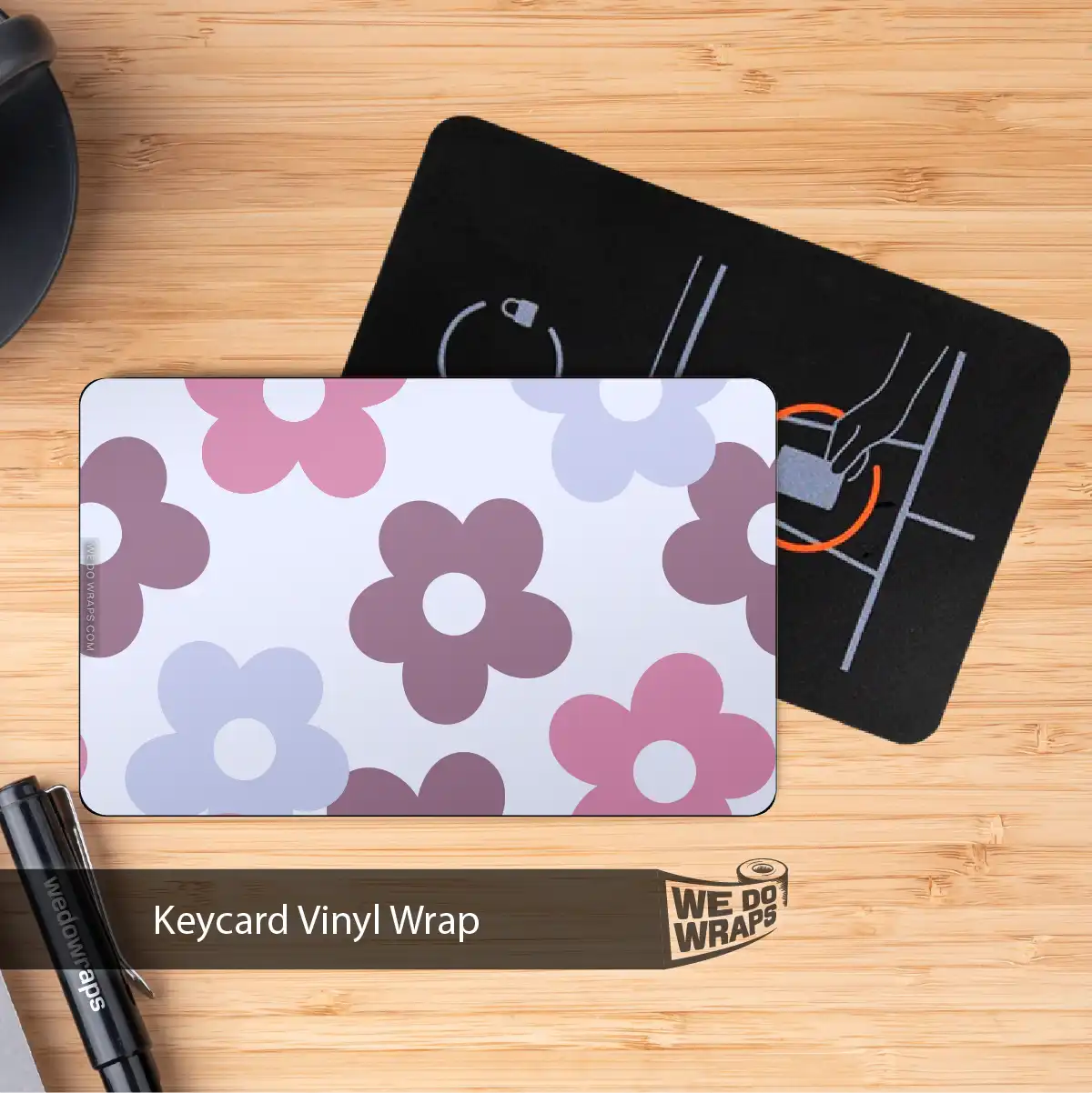 Purple Floral Tesla Keycard Decal
