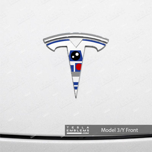 R2D2 Tesla Emblem Decals (Front + Back)