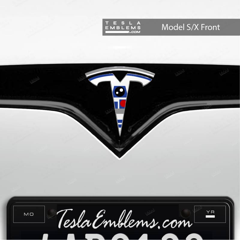 R2D2 Tesla Emblem Decals (Front + Back)