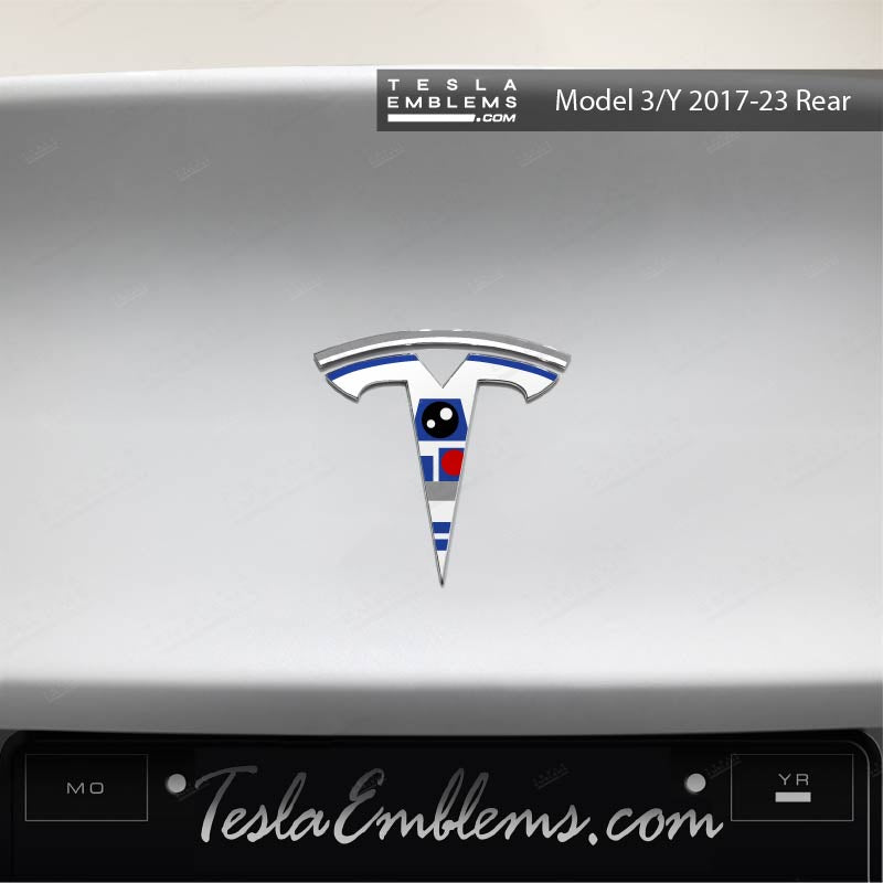 R2D2 Tesla Emblem Decals (Front + Back)