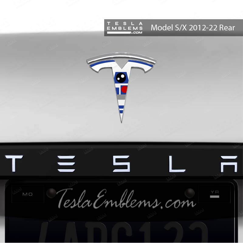 R2D2 Tesla Emblem Decals (Front + Back)