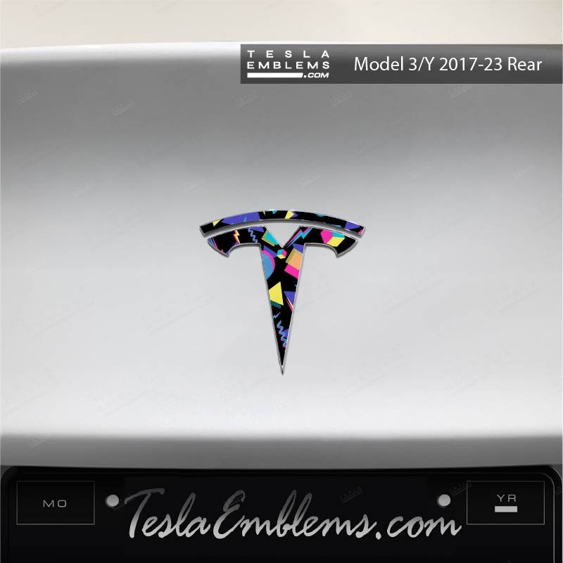 Rad 80's Tesla Emblem Decals (Front + Back)