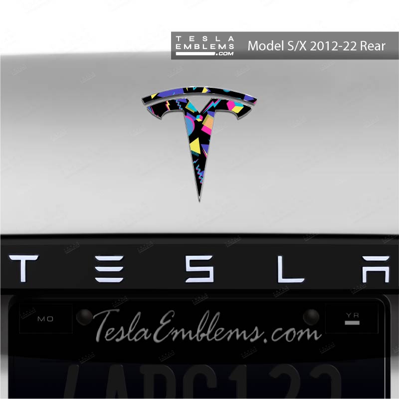 Rad 80's Tesla Emblem Decals (Front + Back)
