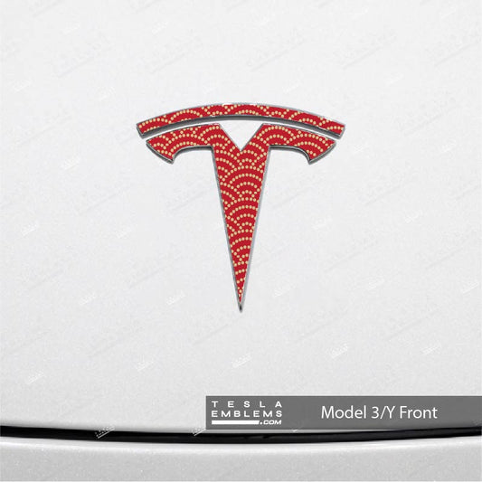 Radial Fan Tesla Emblem Decals (Front + Back)