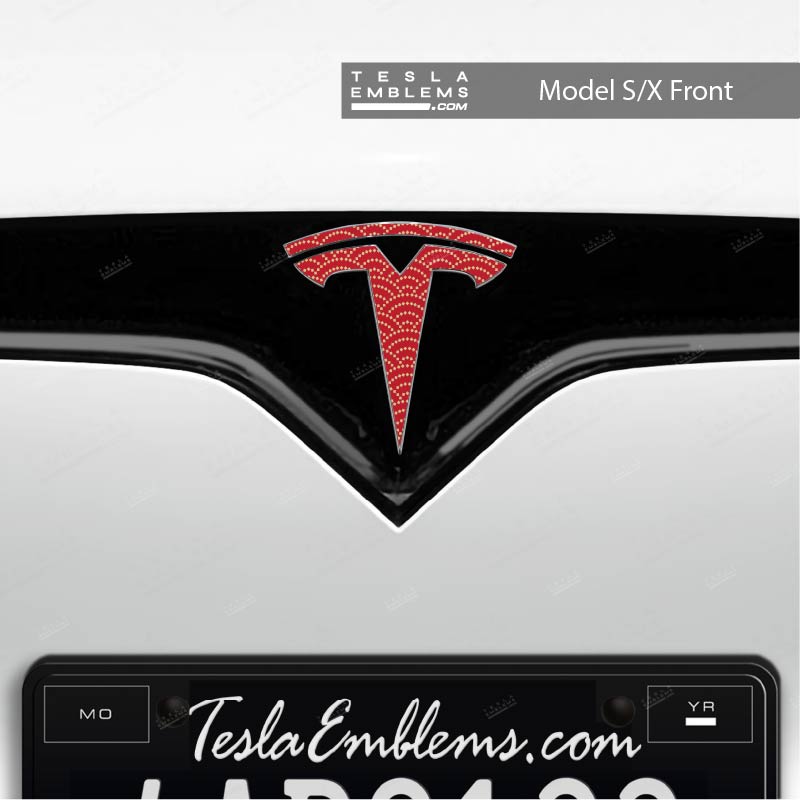 Radial Fan Tesla Emblem Decals (Front + Back)
