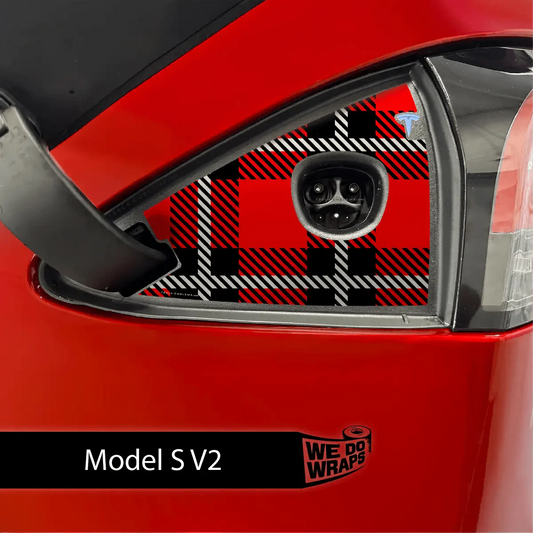 Tartan Plaid Tesla Charge Port Wrap | Model S