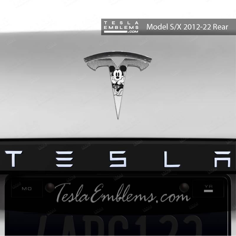 Retro Mickey Tesla Emblem Decals (Front + Back)