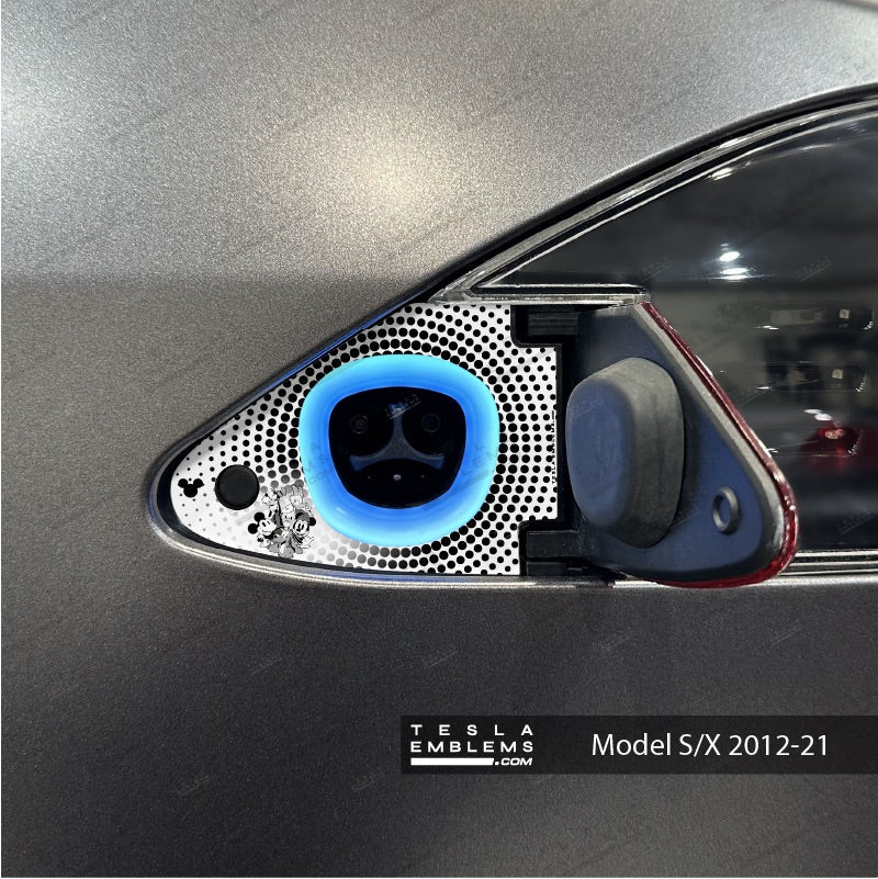 Retro Mickey & Friends Tesla Charge Port Wrap | Model S