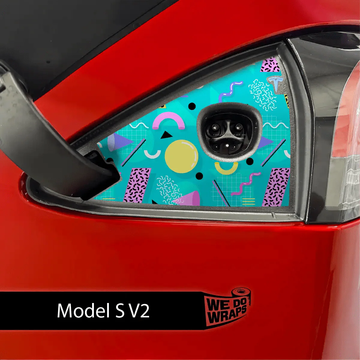 Retro Rewind Tesla Charge Port Wrap | Model S
