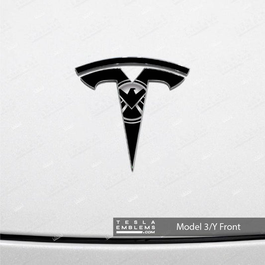 S.H.I.E.L.D. Tesla Emblem Decals (Front + Back)