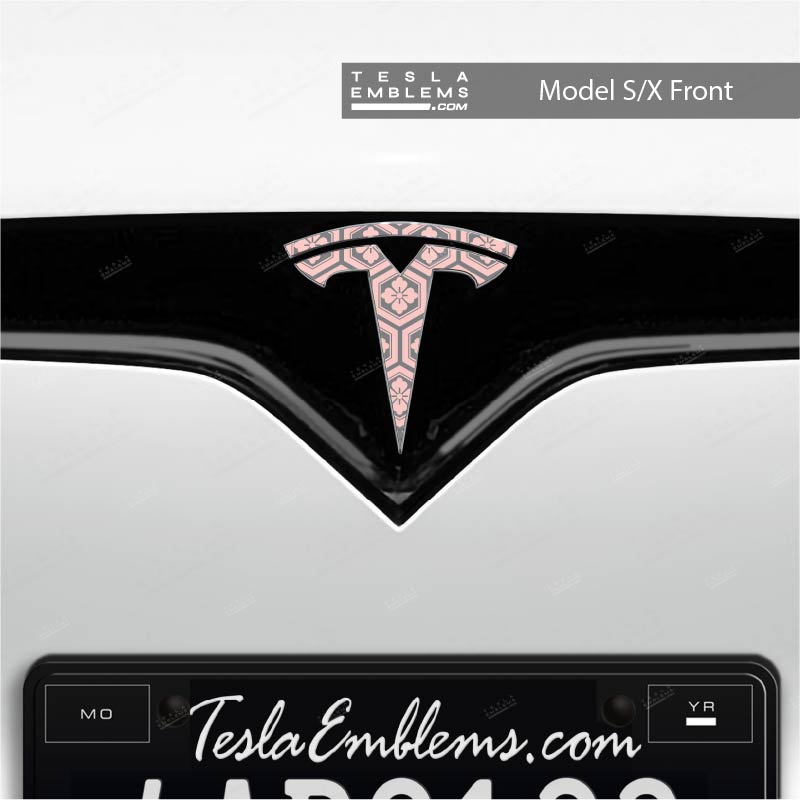 Sakura Hex Tesla Emblem Decals (Front + Back)