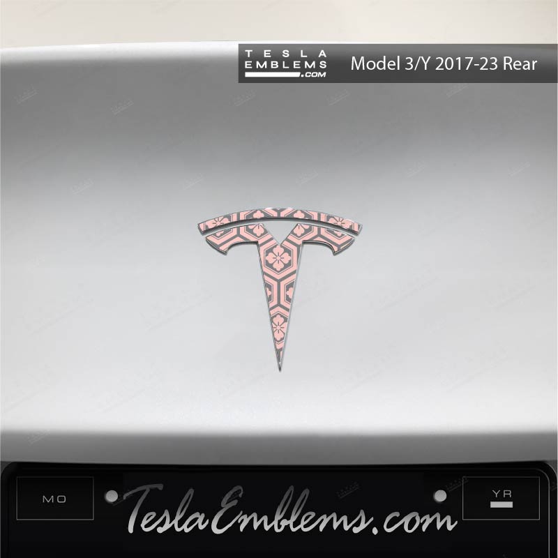 Sakura Hex Tesla Emblem Decals (Front + Back)