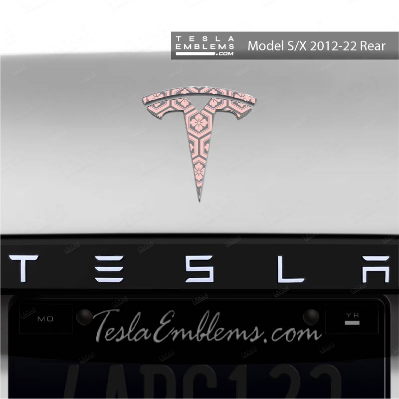 Sakura Hex Tesla Emblem Decals (Front + Back)