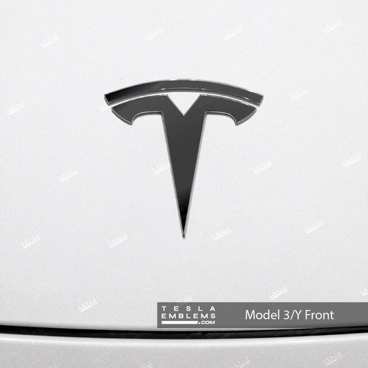 3M Satin Black Tesla Emblem Decals (Front + Back)