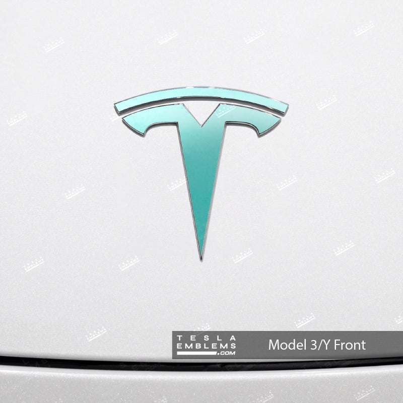3M Satin Key West Tesla Emblem Decals (Front + Back)