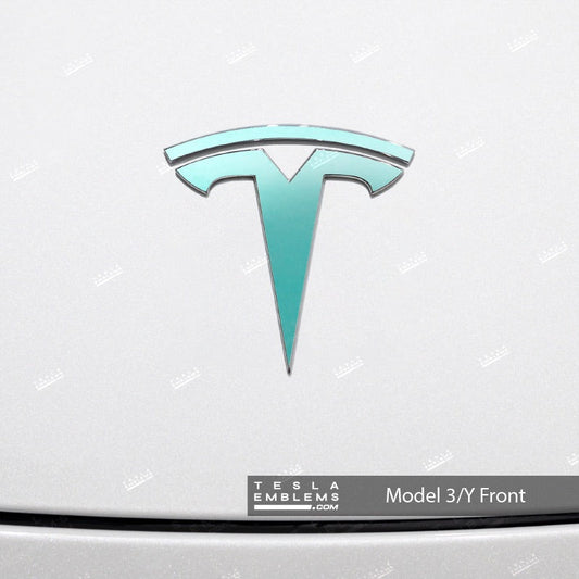 3M Satin Key West Tesla Emblem Decals (Front + Back)