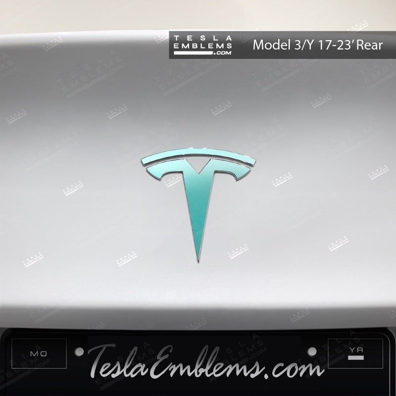 3M Satin Key West Tesla Emblem Decals (Front + Back)