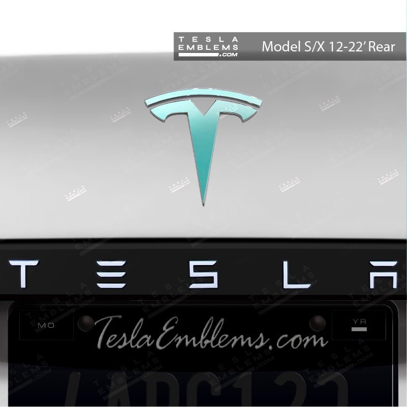 3M Satin Key West Tesla Emblem Decals (Front + Back)