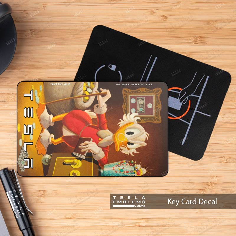 Scrooge McDuck Tesla Keycard Decal