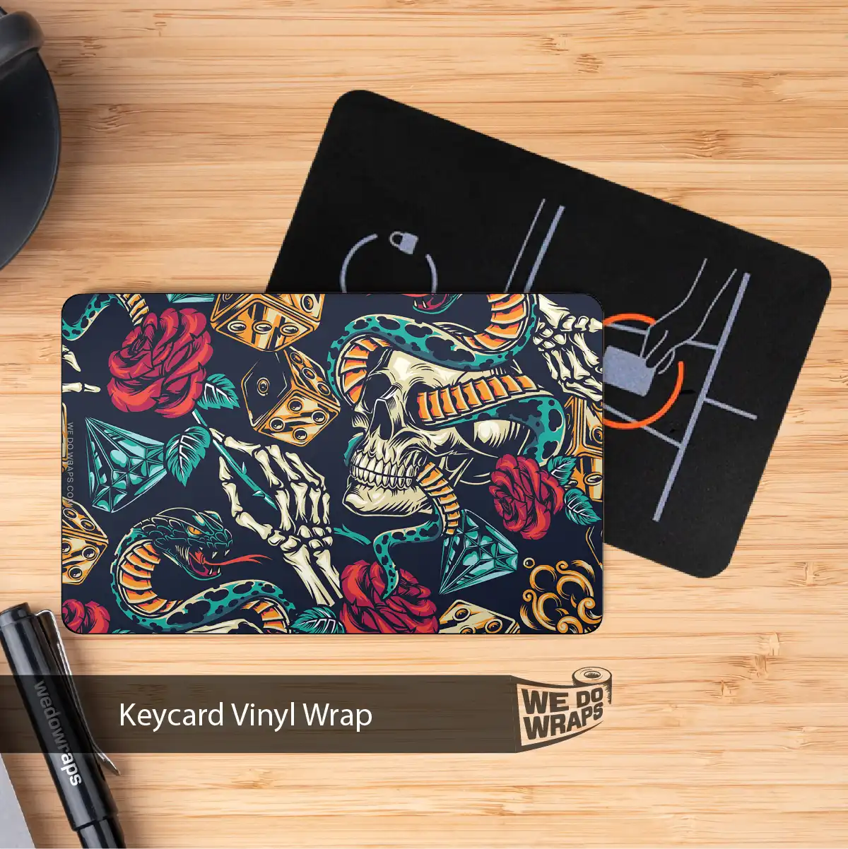 Skull & Roses Tattoo Art NFC Keycard Decal