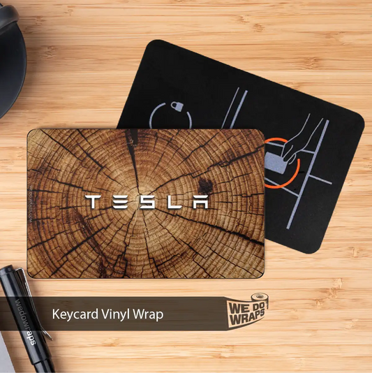 Split Wood Tesla Keycard Decal