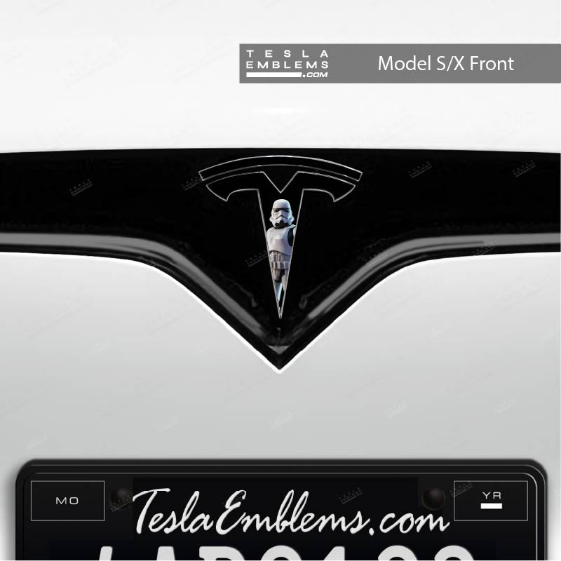 Storm Trooper Tesla Emblem Decals (Front + Back)