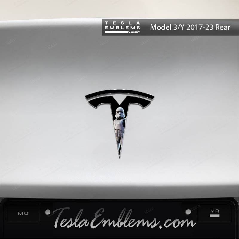 Storm Trooper Tesla Emblem Decals (Front + Back)