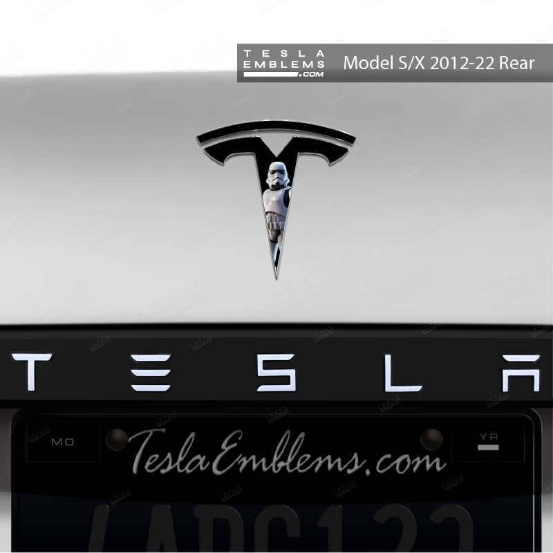 Storm Trooper Tesla Emblem Decals (Front + Back)