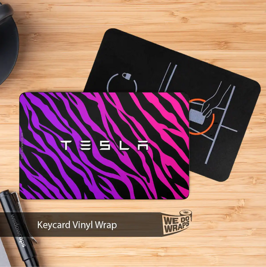 Stylish Zebra Tesla Keycard Decal